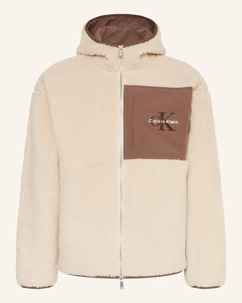 Calvin Klein Teddyfell-Jacke Beige