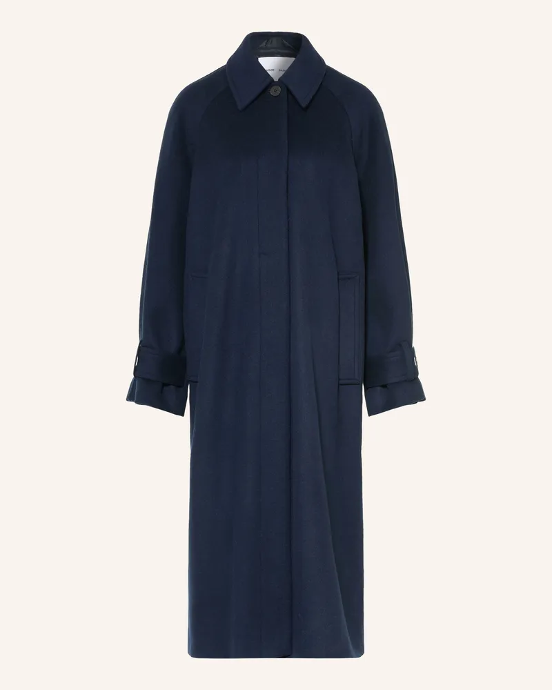 Samsøe & Samsøe Wollmantel Saalmy blau Dunkelblau