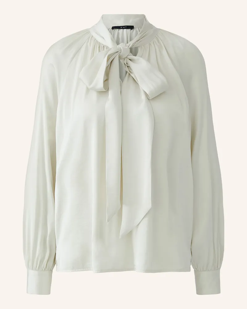Oui  Schluppenbluse Aus Satin weiss Weiss