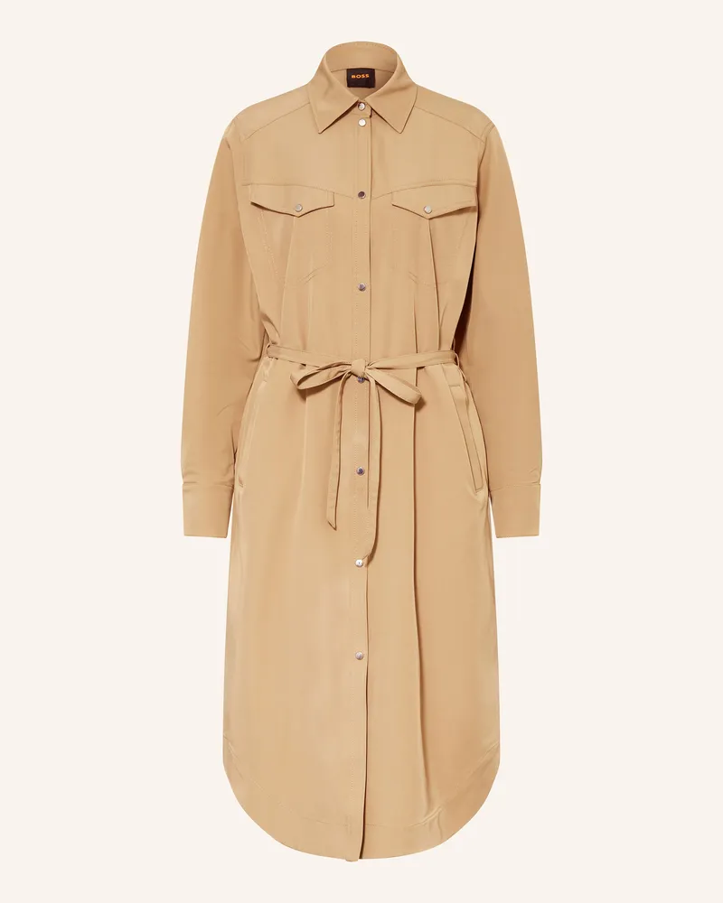 HUGO BOSS Hemdblusenkleid DARIMITA Camel