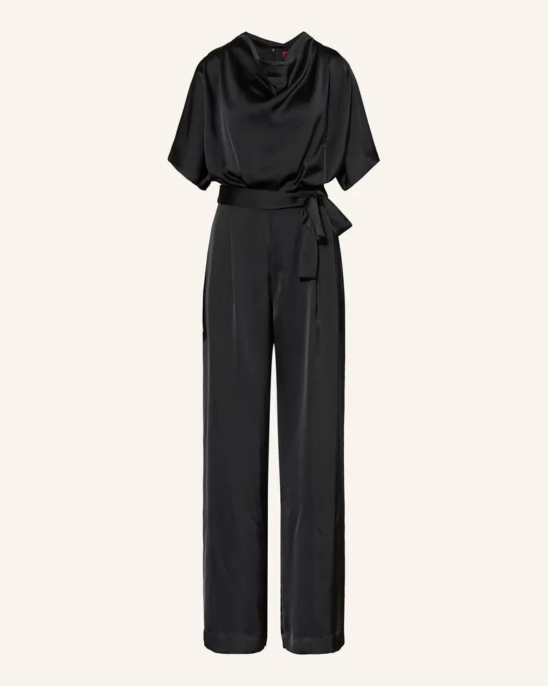 HUGO BOSS Satin-Jumpsuit KASMINA Schwarz