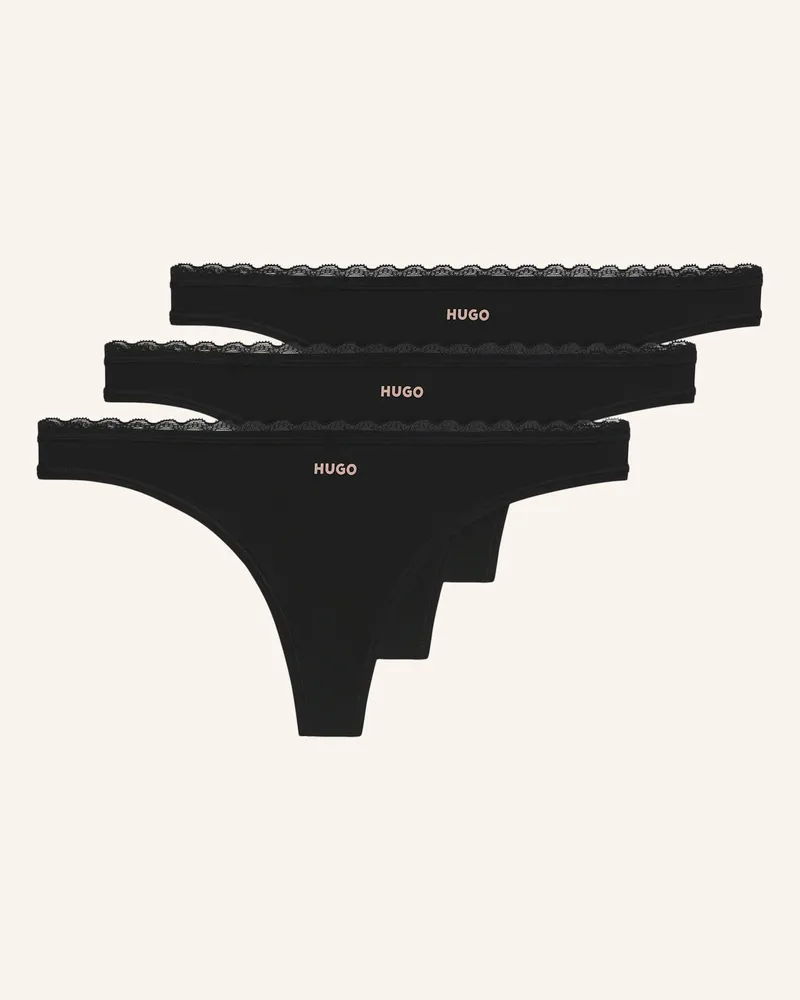 HUGO BOSS Briefs Triplet Micro Thong schwarz Schwarz