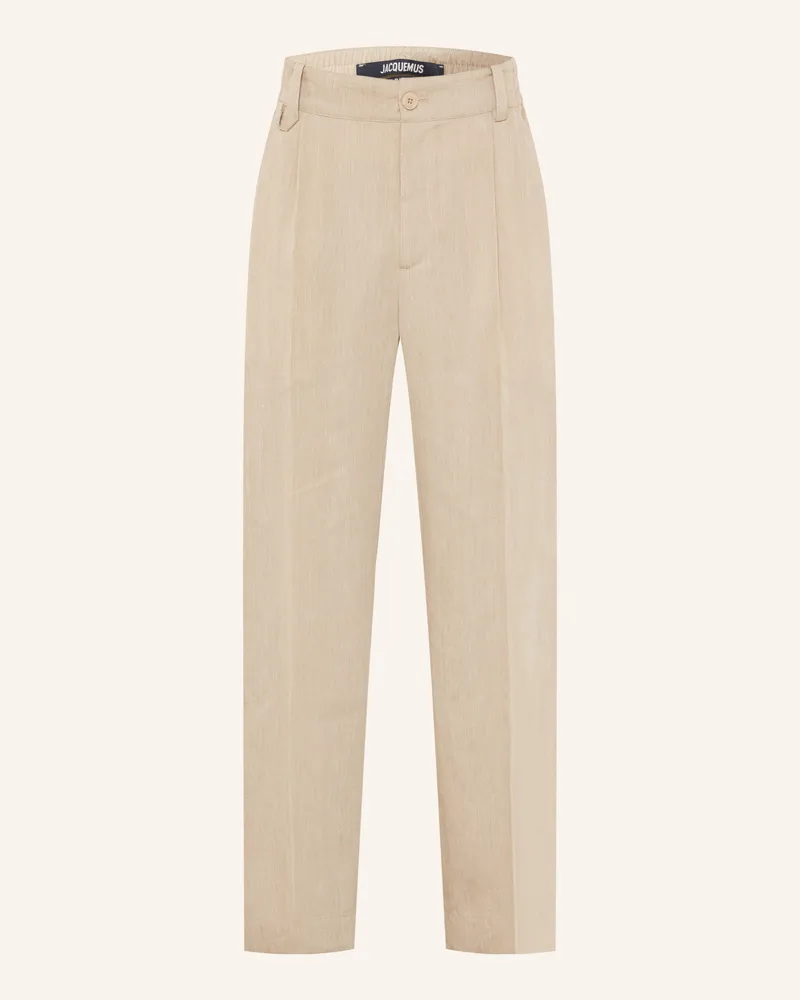 Jacquemus Hose Le Pantalon Croisiere Regular Fit Mit Leinen beige Beige
