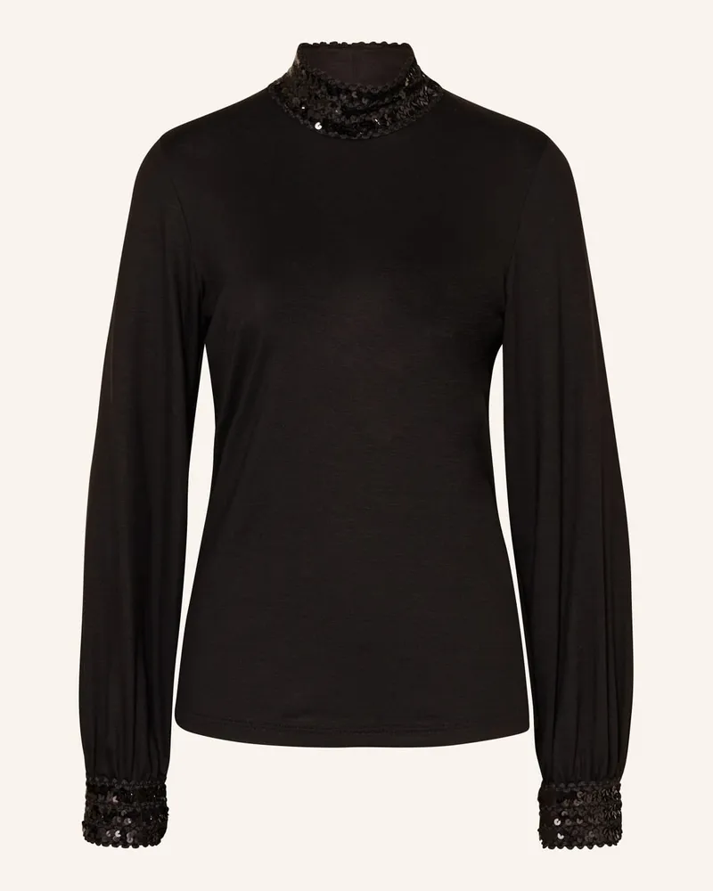 lilienfels Longsleeve mit Pailletten Schwarz