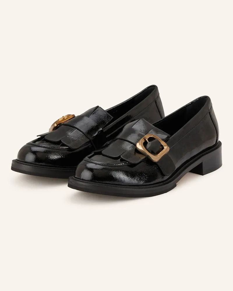Pertini Lack-Loafer schwarz Schwarz