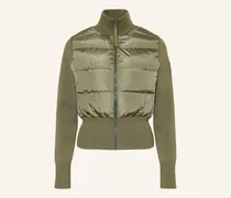 Daunenjacke Hybridge Im Materialmix gruen