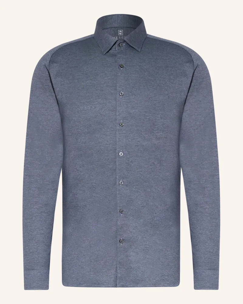 DESOTO Jerseyhemd Slim Fit Blaugrau