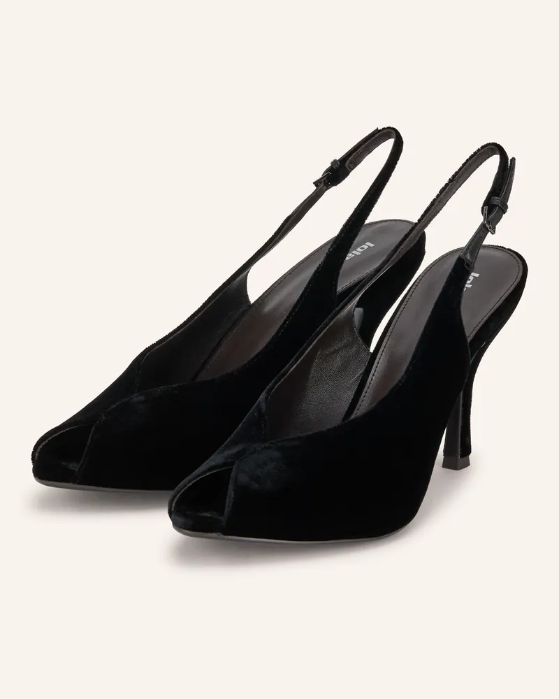 Lola Cruz Peeptoes Gabriette schwarz Schwarz