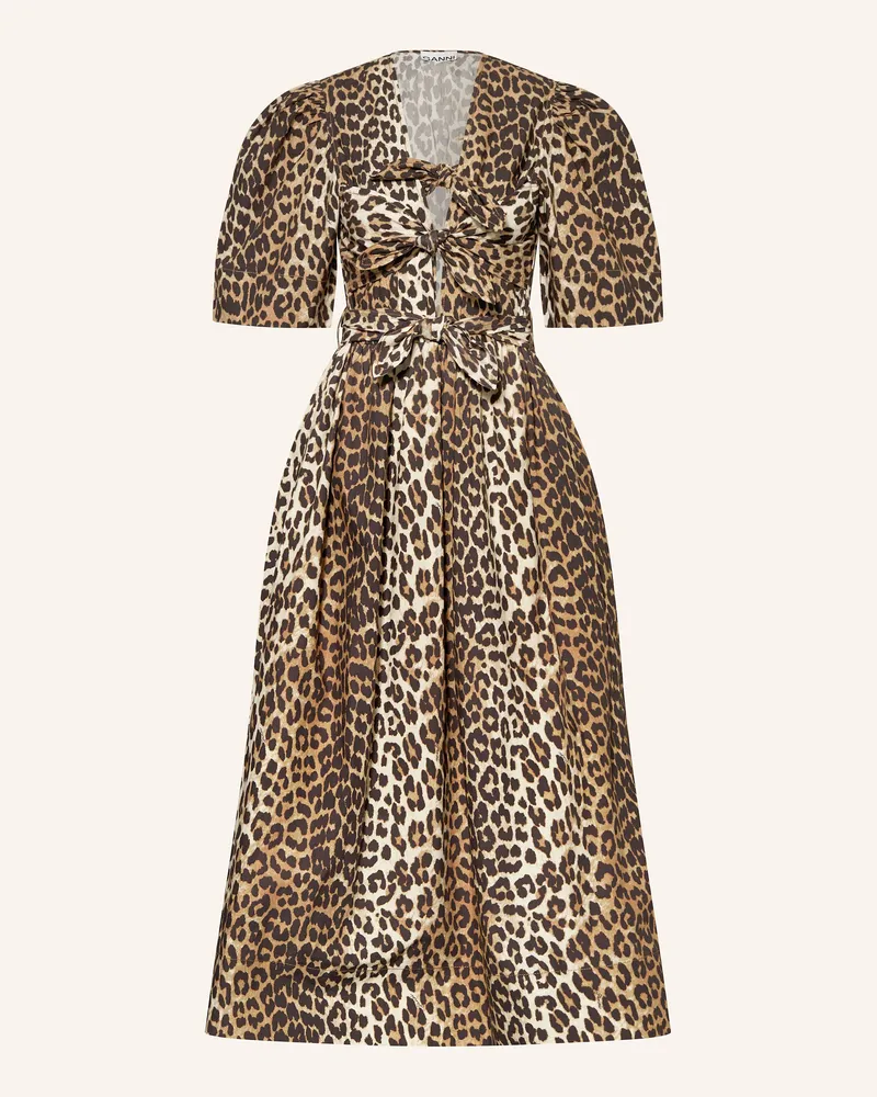 Ganni Kleid mit Cut-outs Schwarz