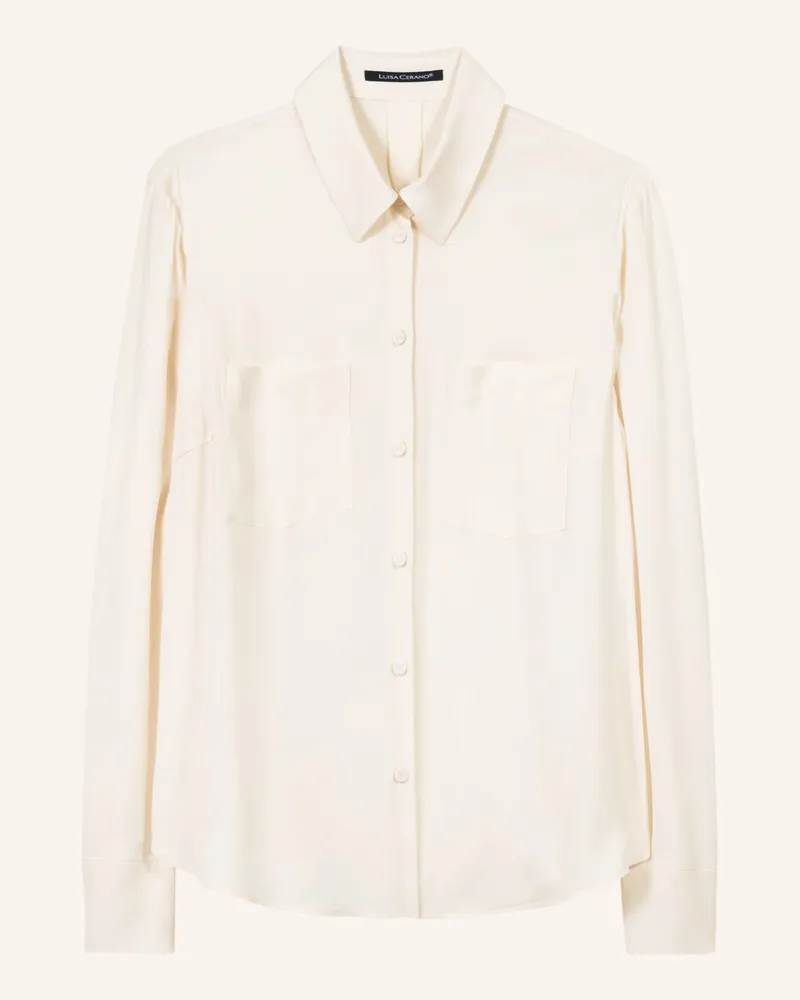 Luisa Cerano Hemdbluse Mit Seide weiss Ecru