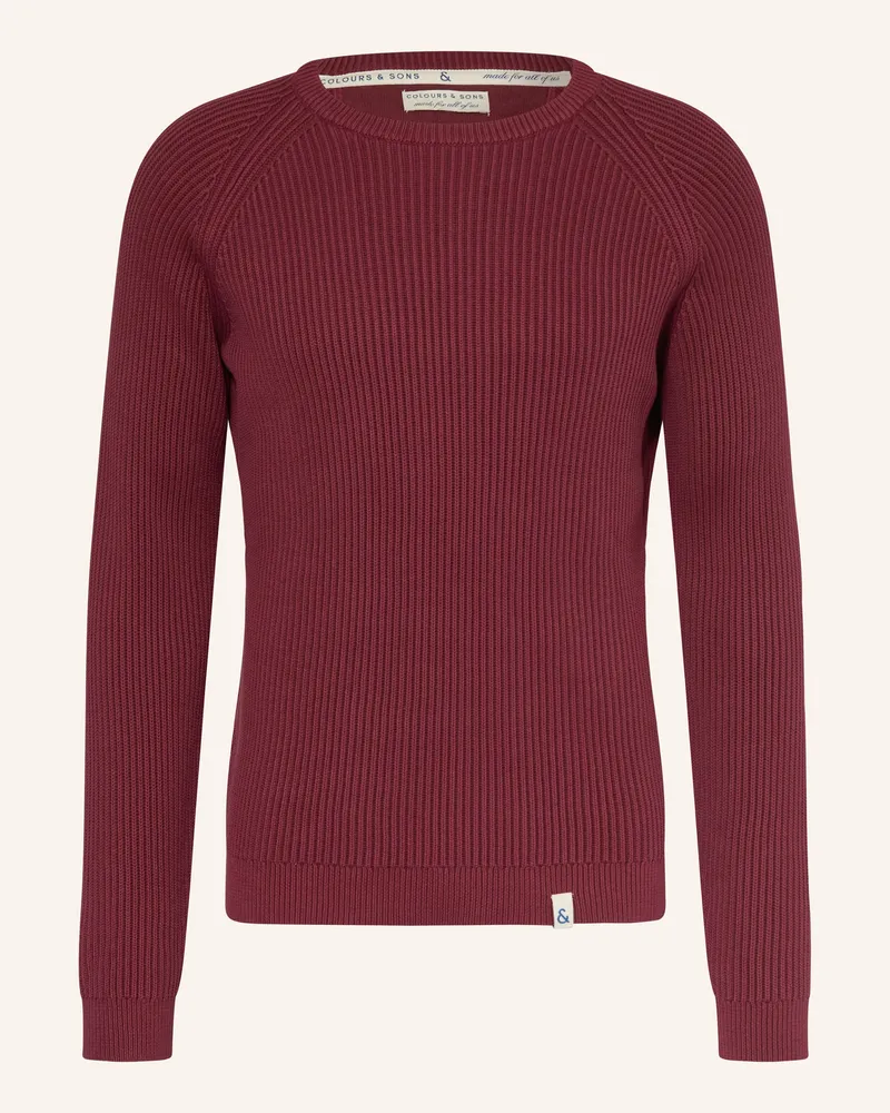 colours & sons Pullover Dunkelrot