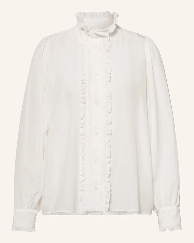 Sandro Seidenbluse Mit Rüschen weiss Weiss
