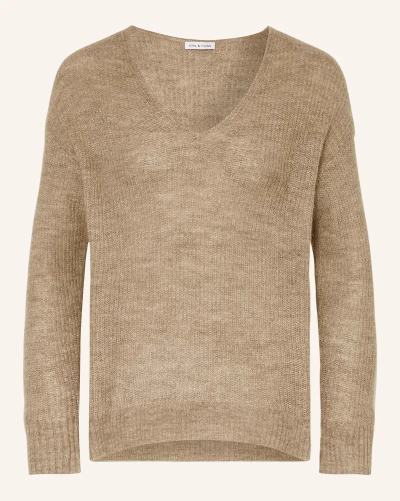 Mrs & HUGS Pullover mit Alpaka Taupe
