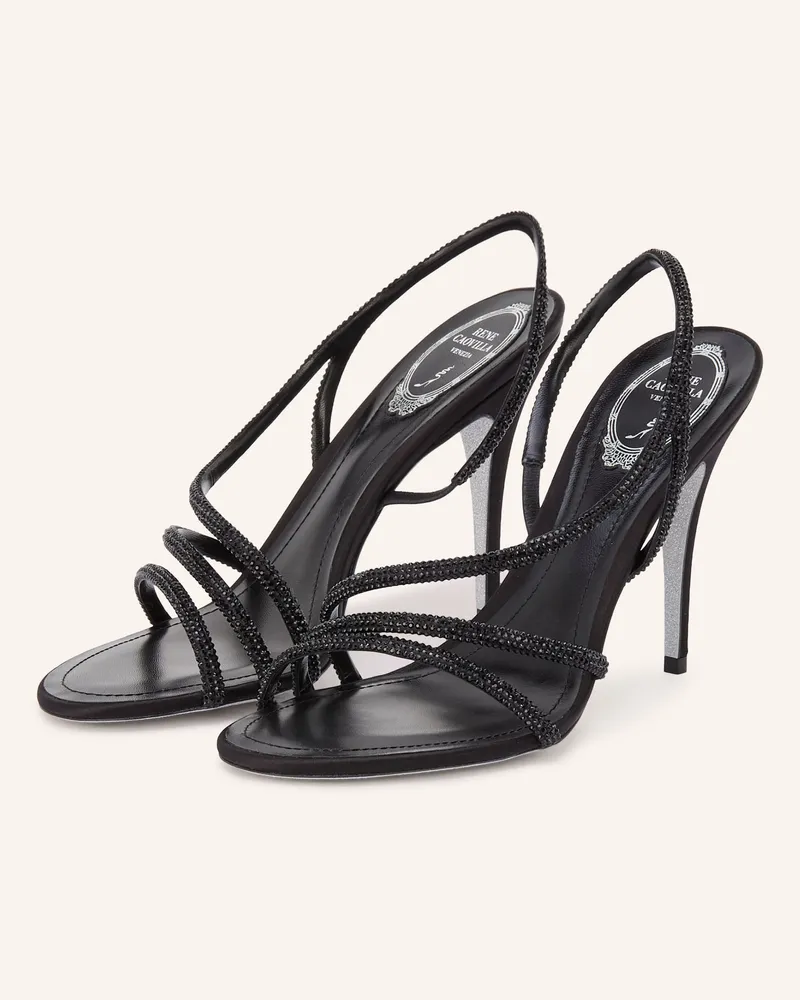 René Caovilla Sandaletten Erin Mit Schmucksteinen schwarz Schwarz