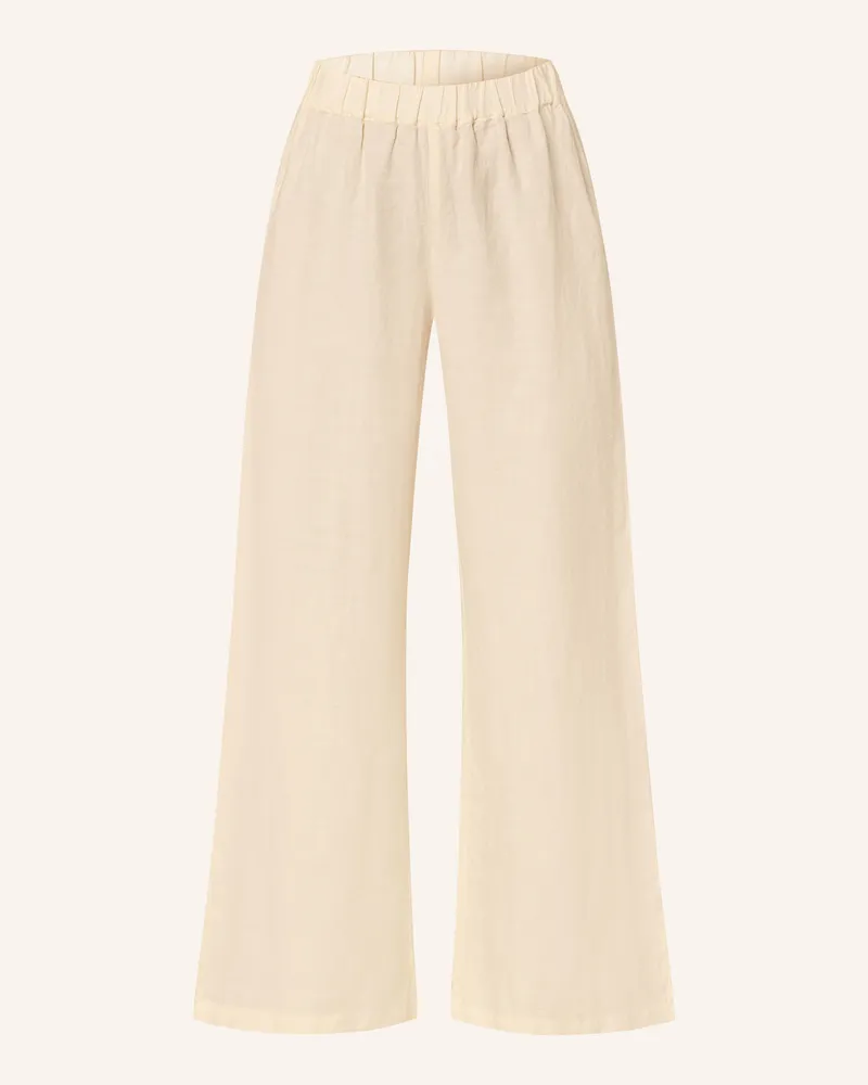 120% Lino Marlenehose aus Leinen Ecru