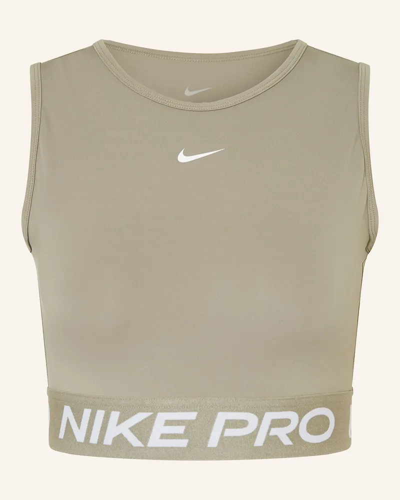 Nike Cropped-Top Pro 365 Dri-Fit gruen Khaki