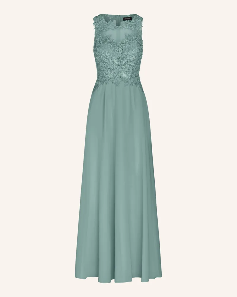 Apart Abendkleid mit Spitze und Schmucksteinen Hellgrün