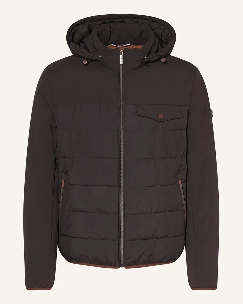 Bugatti Steppjacke mit DuPont™ Sorona®-Isolierung und abnehmbarer Kapuze Schwarz
