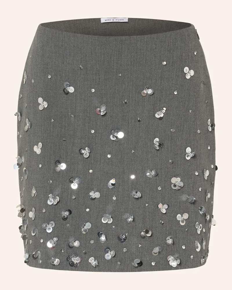 Mrs & HUGS Rock mit Pailletten Dunkelgrau