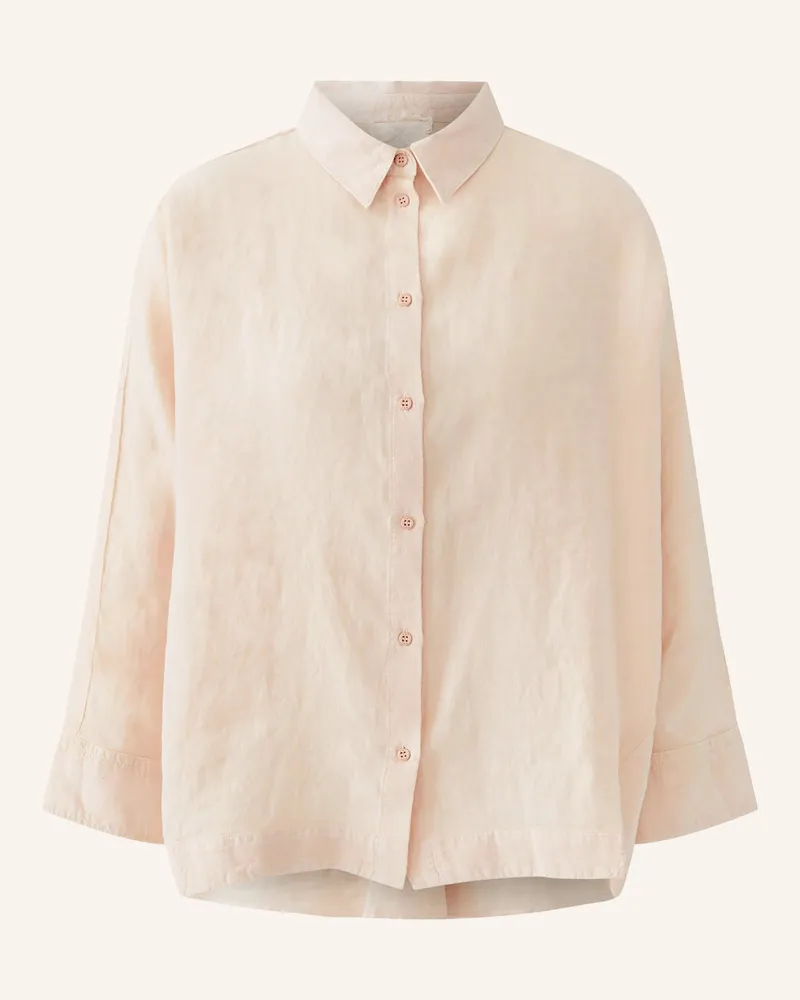 Oui  Hemdbluse Aus Leinen Mit 3/4-Arm orange Hellorange