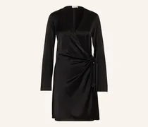 Wickelkleid Aus Satin schwarz