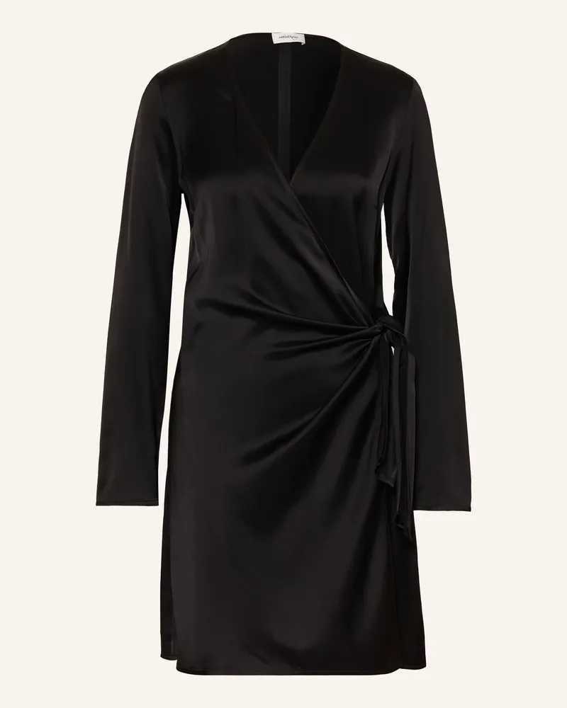 ottod’Ame Wickelkleid Aus Satin schwarz Schwarz