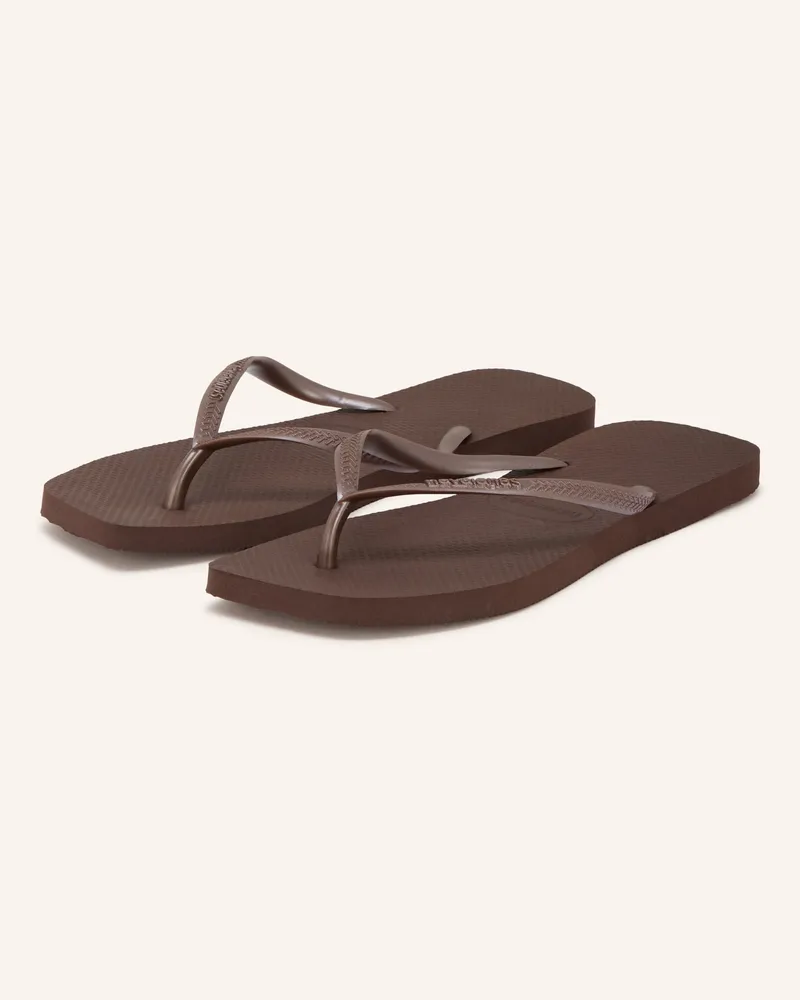 Havaianas Zehentrenner Slim Square braun Dunkelbraun