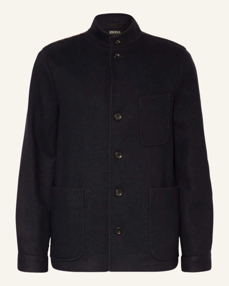 Ermenegildo Zegna Janker mit Cashmere Dunkelblau