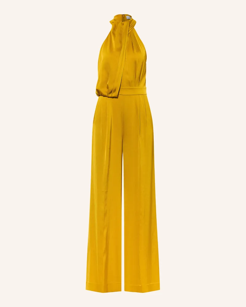 Reiss Jumpsuit Finley Aus Satin gruen Dunkelgelb