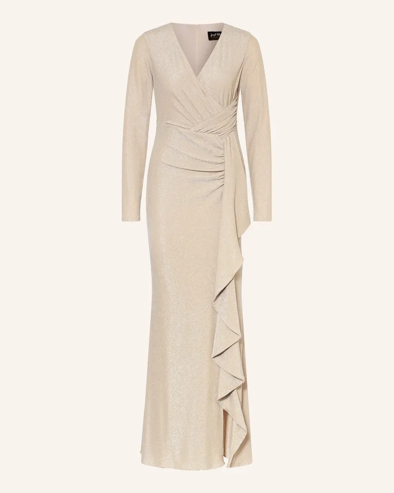 Joseph Ribkoff Abendkleid aus Jersey mit Volants Beige