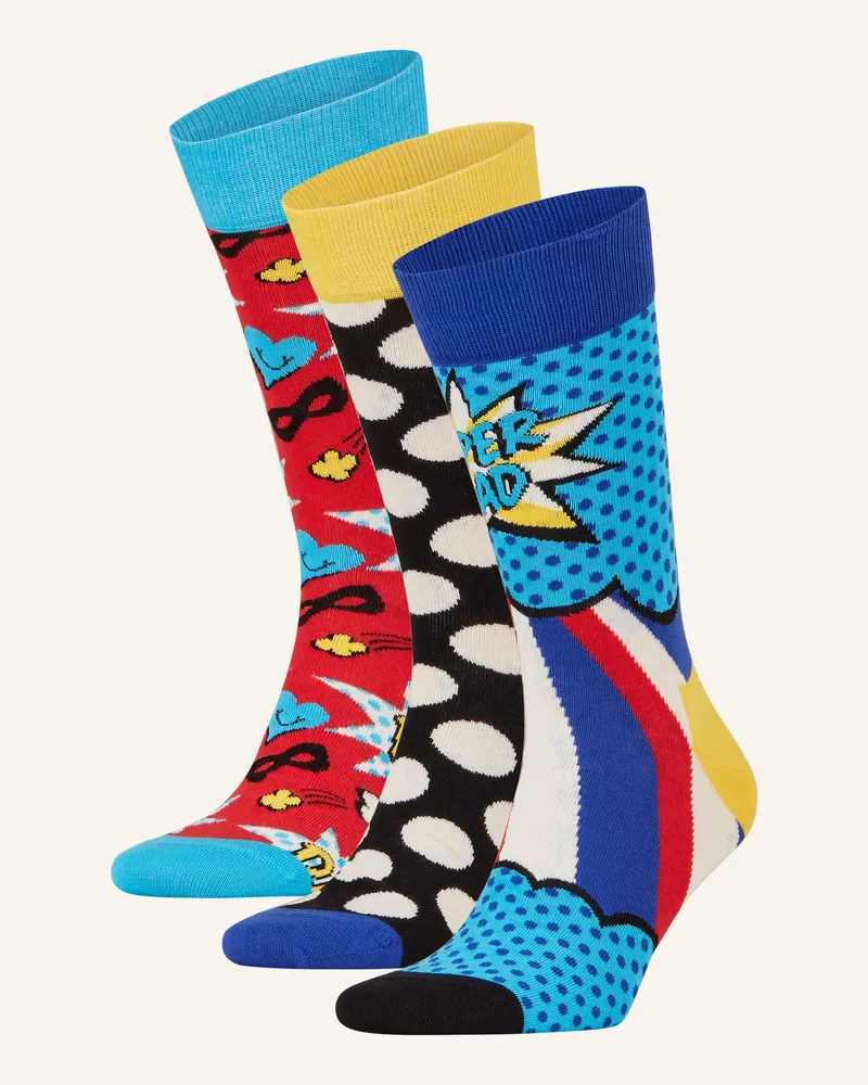 Happy Socks 3er-Pack Socken Mit Geschenkbox blau 4300