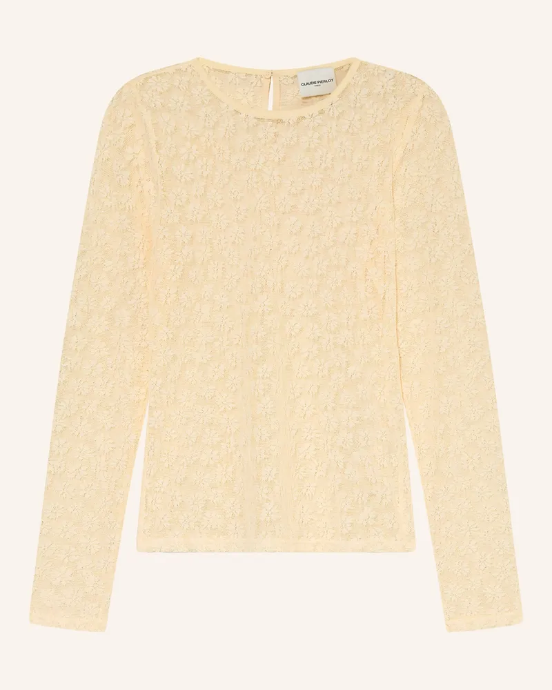 Claudie Pierlot Longsleeve Aus Mesh weiss Creme