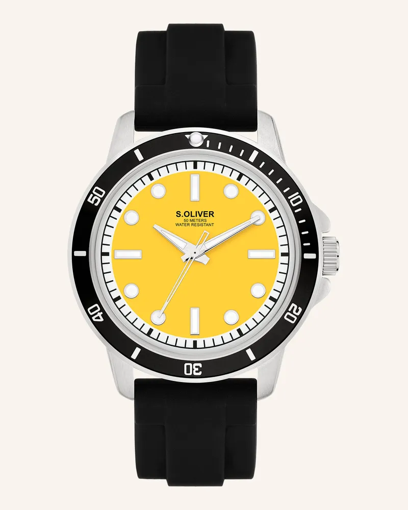 S.Oliver Armbanduhr  aus  Silikon Schwarz
