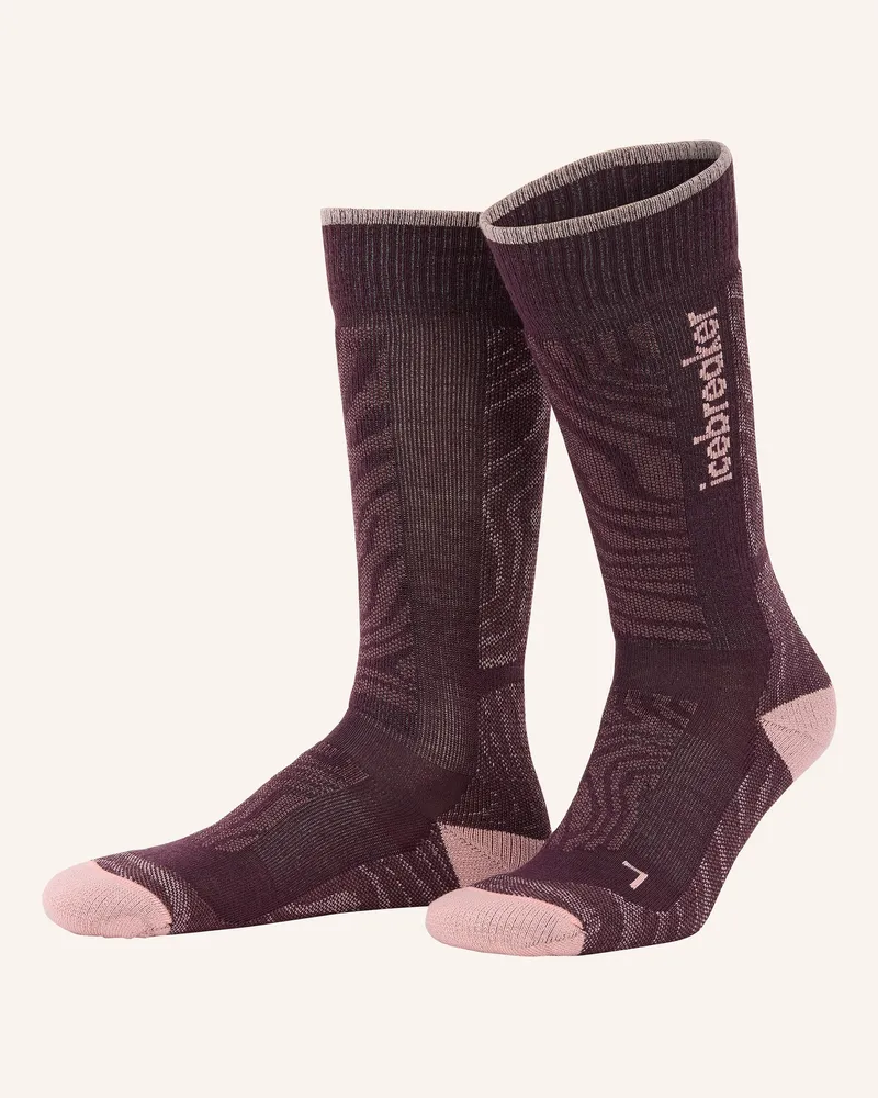 Icebreaker Skisocken SKI + MEDIUM OTC Dunkelrot