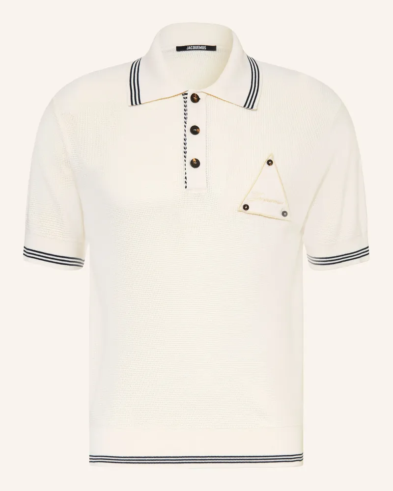 Jacquemus Strick-Poloshirt Le Polo Voilier Mit Seide weiss Weiss