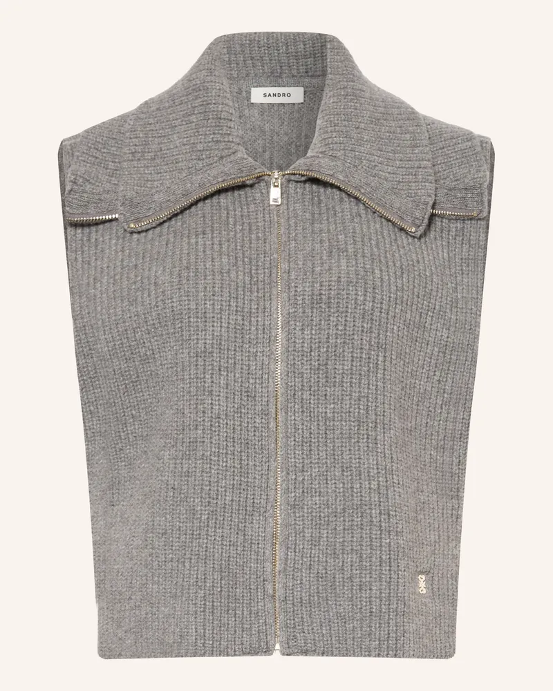 Sandro Strickweste grau Grau