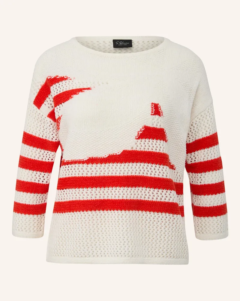 S.Oliver Strickpullover rot Creme