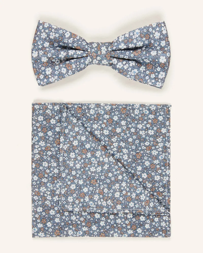 paul Set: Fliege Und Einstecktuch blau Blau