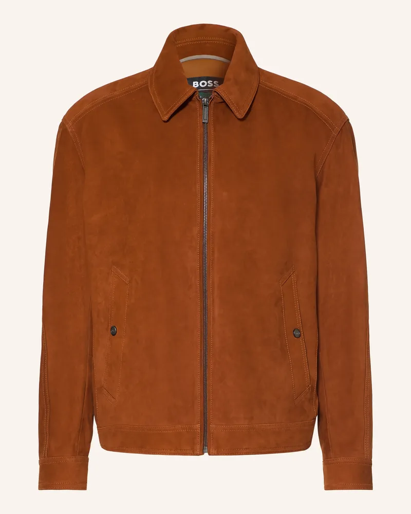 HUGO BOSS Lederjacke Minton braun Cognac