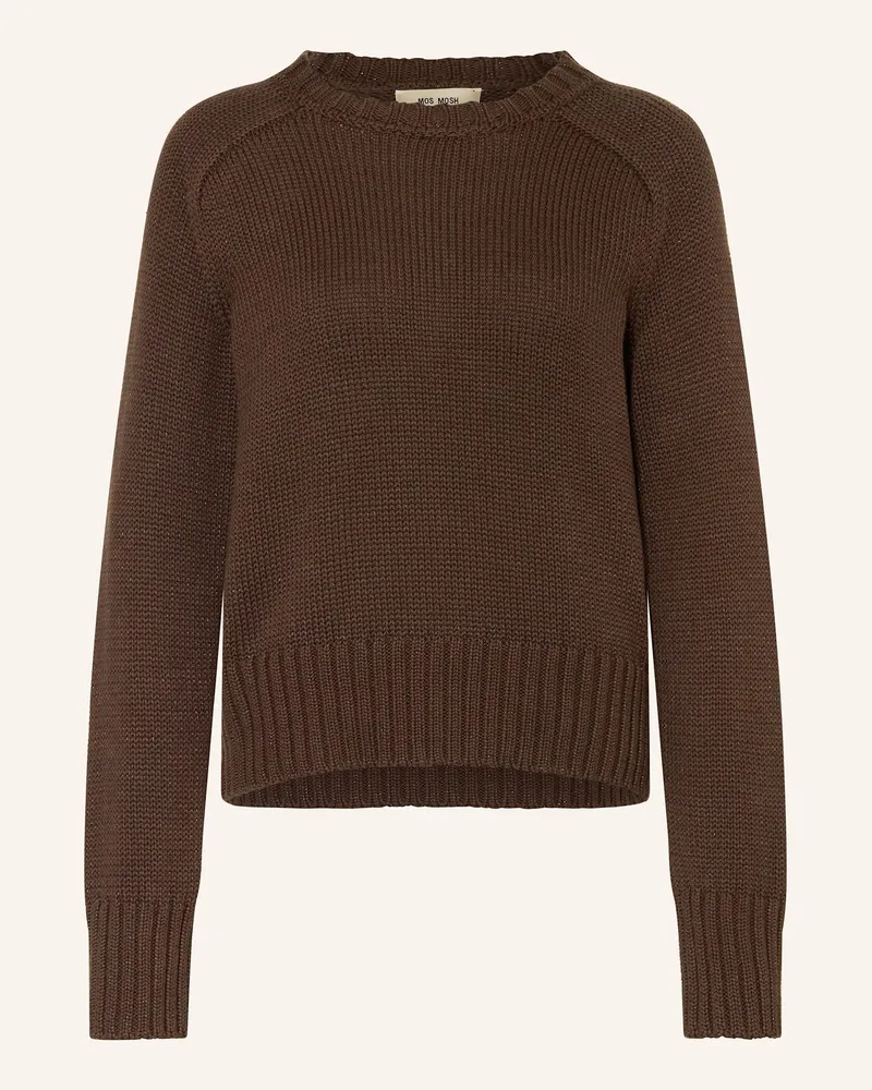 Mos Mosh Pullover Mmrola Bine Mit Glitzergarn braun Dunkelbraun