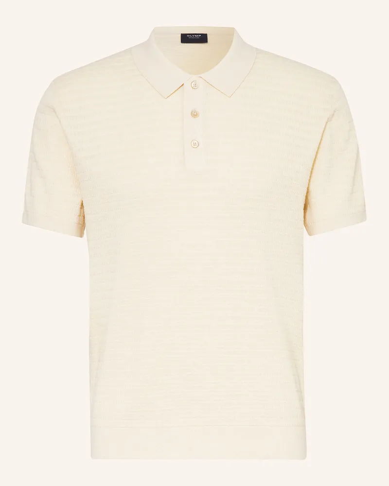 Olymp Strick-Poloshirt beige Ecru