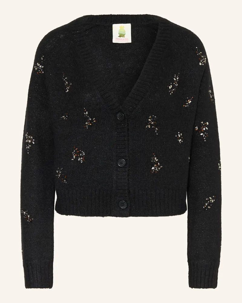 Princess goes Hollywood Strickjacke Mit Schmucksteinen Und Glitzergarn schwarz Schwarz