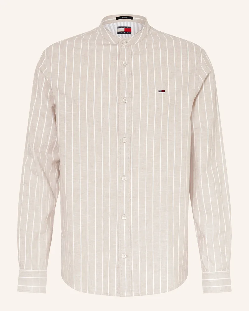 Tommy Hilfiger Hemd Regular Fit mit Leinen Beige