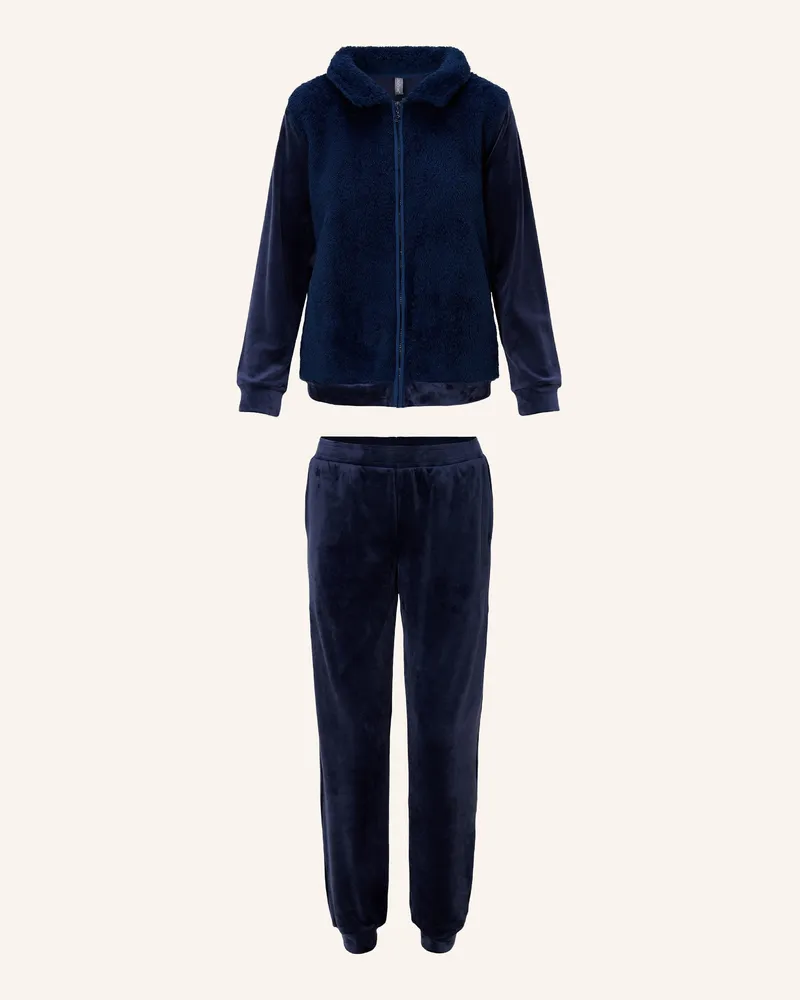 LingaDore Velvet Fleece Homewear Set schwarz Dunkelblau