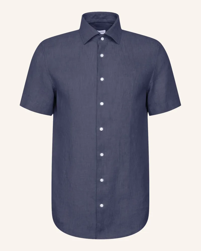Seidensticker Leinenhemd Slim Fit blau Dunkelblau