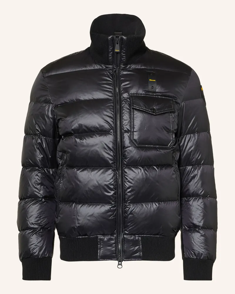 Blauer Daunenblouson Robert schwarz Schwarz