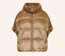 Daunenweste Francesca Mit Kunstfell beige