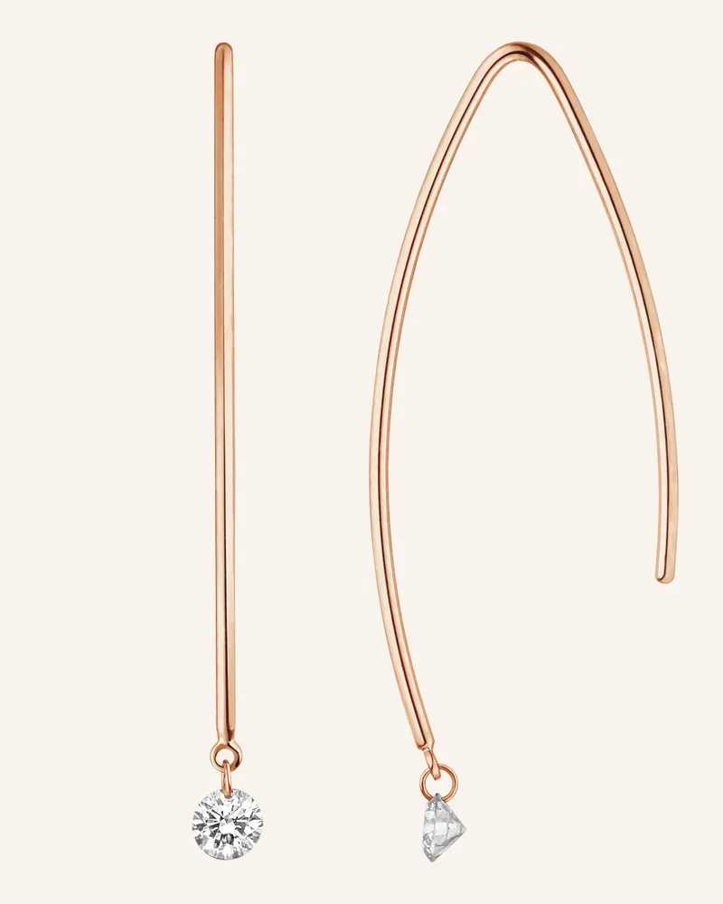 Leaf Creolen PURE M aus 18 Karat Rosébgold mit Diamanten Roségold