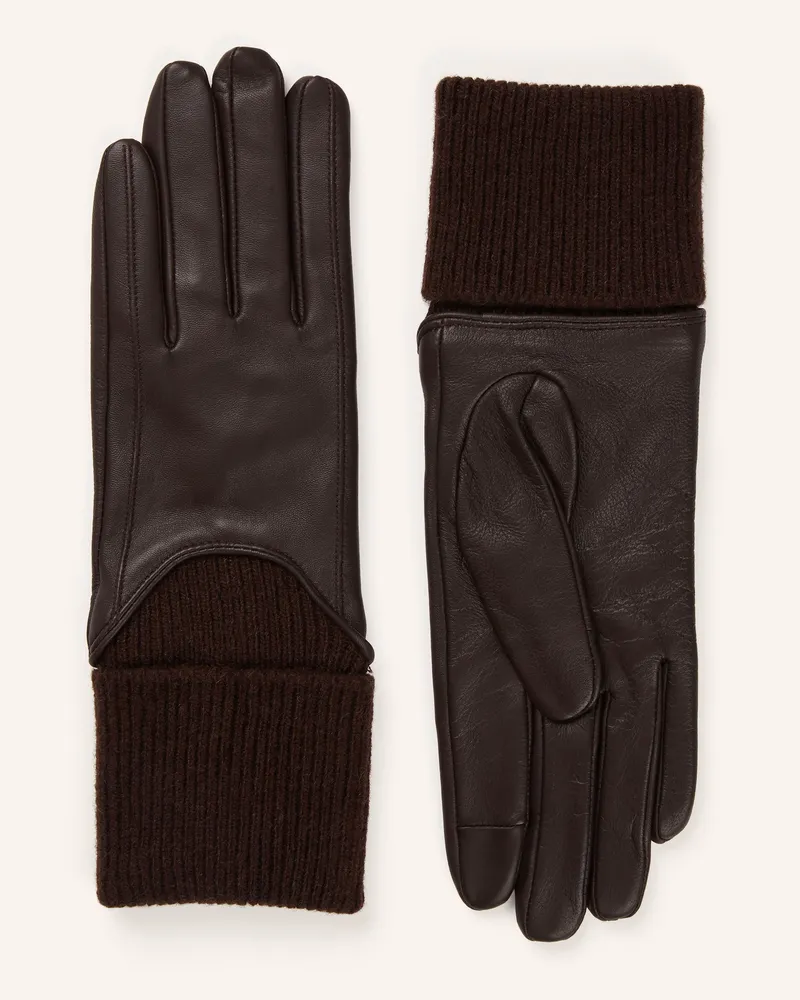 Claudie Pierlot Lederhandschuhe ARTYCP Dunkelbraun