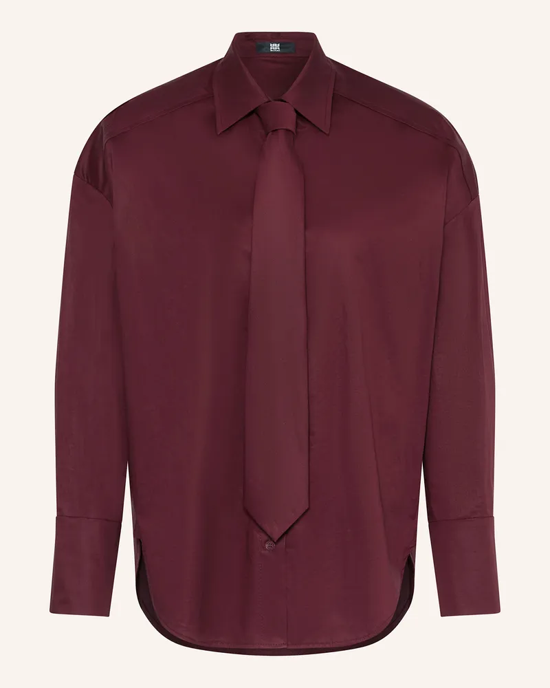 Riani Hemdbluse Mit Abnehmbarer Krawatte rot Dunkellila